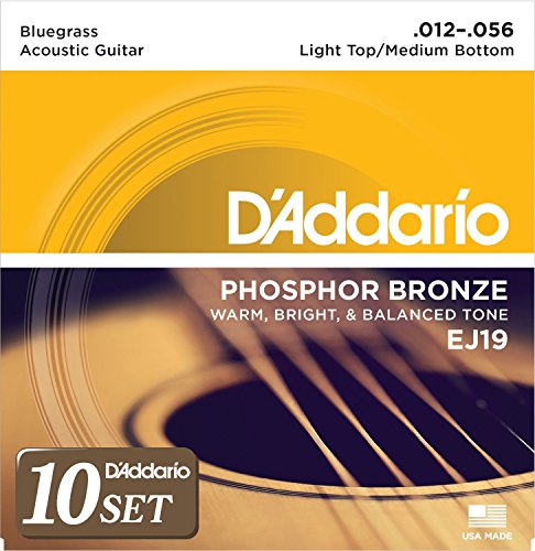 D'Addario __I AR[XeBbNM^[ tHXt@[uY Bluegrass: Light Top/Medium Bottom .012-.056 EJ19 x 10Zbg yKiz