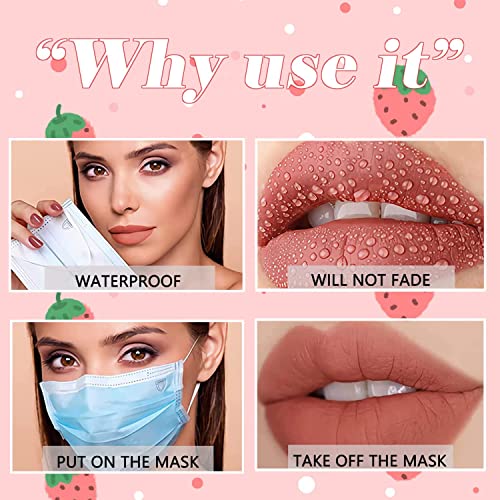 3 Colours Nude Matte Lipstick Set,24 Hour Superstay Natural Nude Lip Glazes Velvet Air Moisture Smooth Crayon Lip Stain ,Ultimate Nourishing Color Stick Lip Glaze,Long Lasting Waterproof Lip Gloss Lipstick For Women Makeup(Set D) #TOP4