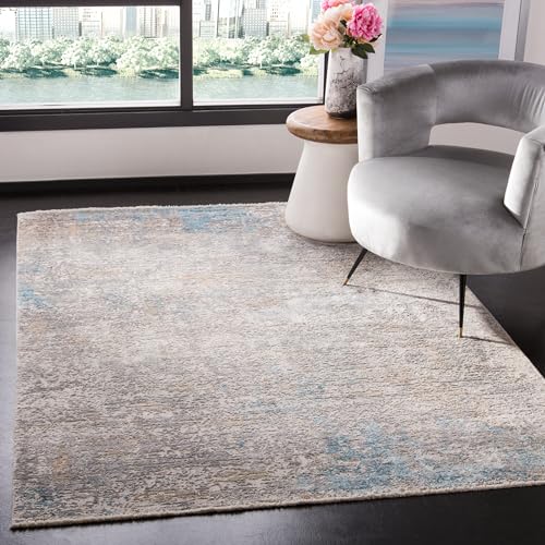 Tapis doux à poil court Safavieh gris contemporain pour salon