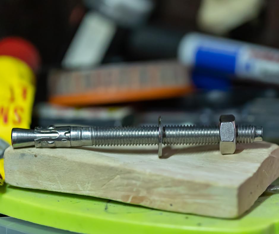 Kotwa śrubowa o dużej wytrzymałości M6 x 40 mm, ocynkowana, dopuszczenie do jakości przemysłowej, kotwa klinowa o dużej wytrzymałości, 10 szt. (M6 x 55 mm - 10 sztuk)