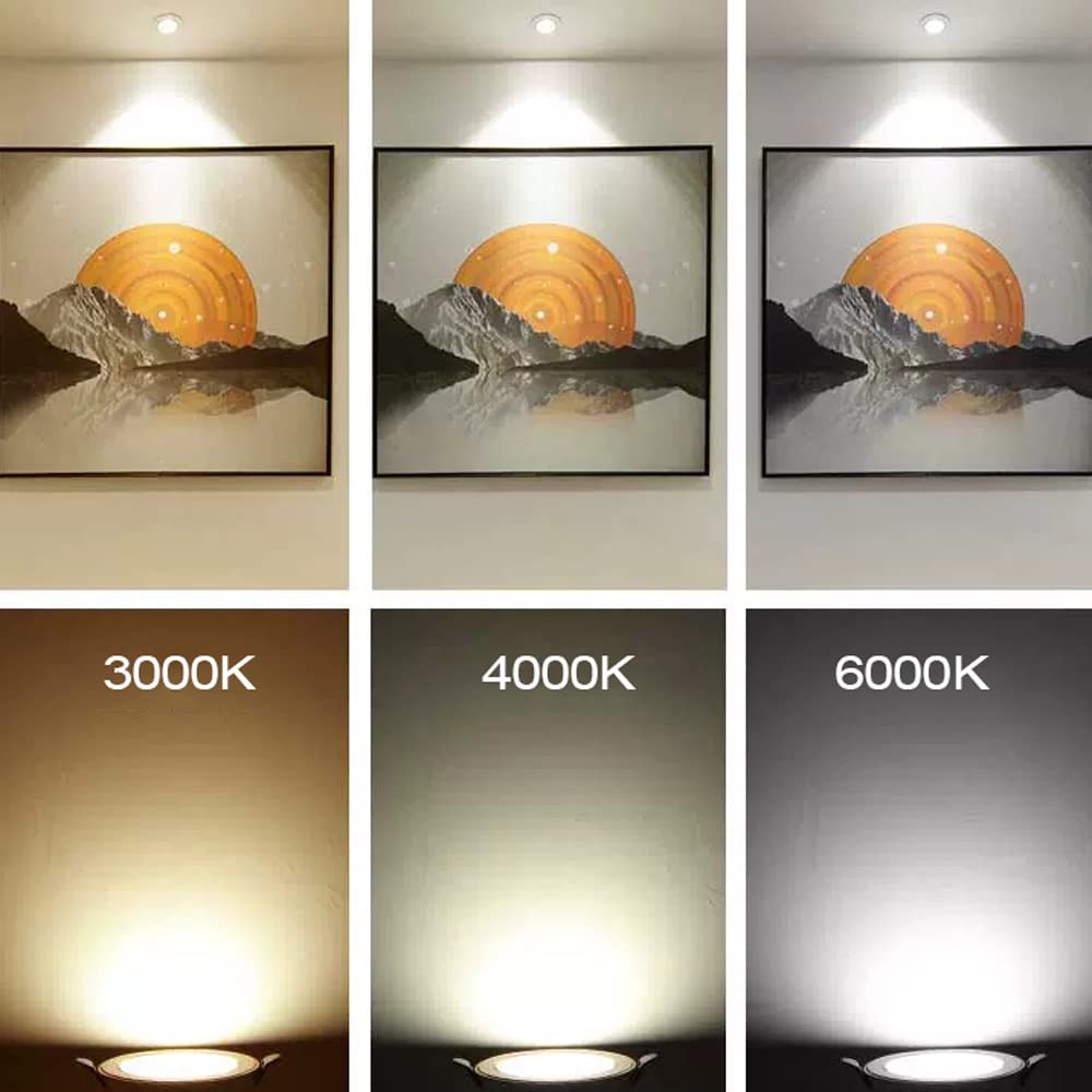 Spot LED, Downlights LED à Garniture déflectrice 7W/10W/15W/20W/30W Salle de Bain LED Ultra Mince, Downlights LED pour Plafond intérieur Blanc