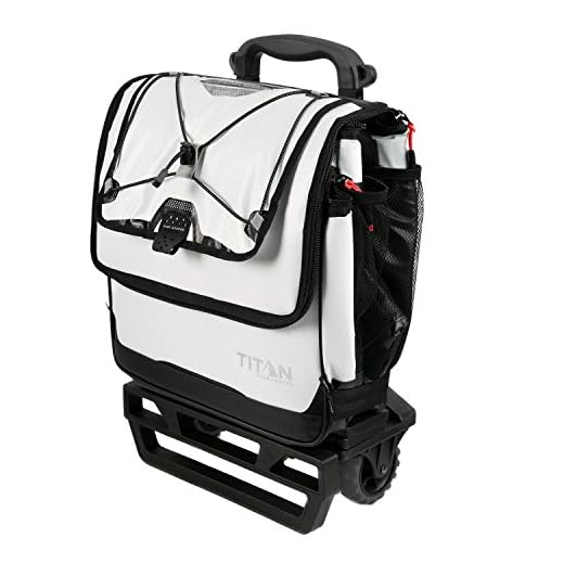 Arctic Zone Titan Deep Freeze 60 Can Rolling Cooler with All Terrain Cart, White