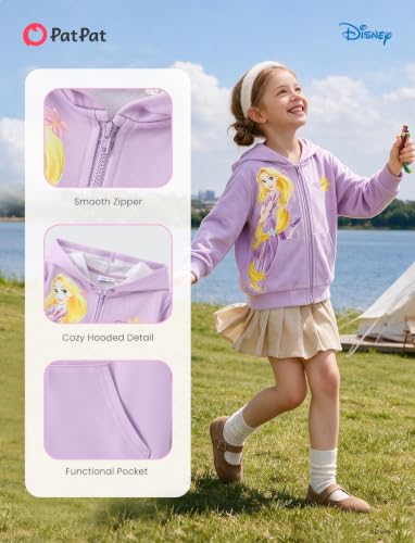 Disney Princess Rapunzel Girls Zip Up Hoodie Fall & Winter Clothes 8-9Y - image 6