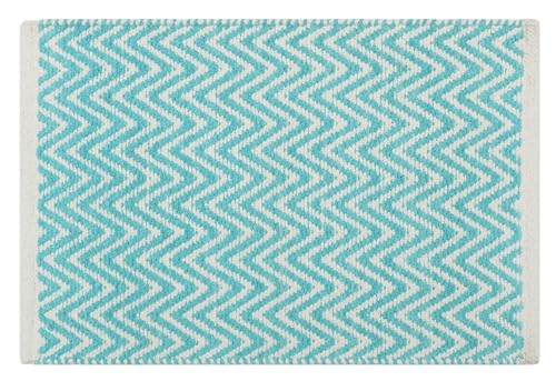Image of THE HOME TALK Set of 2 Cotton Chenille Bath Rug | Area Rug for Spa, Vanity Shower, Kitchen & Living Room | Water Absorbent Linens | Warm & Soft Carpets | Bathroom Accessories (40x60 cm, Turquoise)