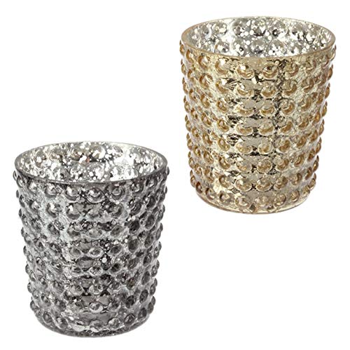 Antiqued Hobnail Candle Holder