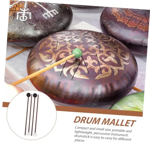 Kisangel - Baquetas de goma para tambor de lengüetas de acero, 2 pares, instrumentos de percusión, color surtido, blancas y negras miniatura 5