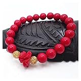 NTIYOU Esposas Pulseras Niñas Regalo Joyería Estilo Chino Cinabrio clásico Pulsera roja Brave Año Natal Granos de la Suerte Hombres Mujeres con Cuentas (Color : E, Size : Taille Unique)