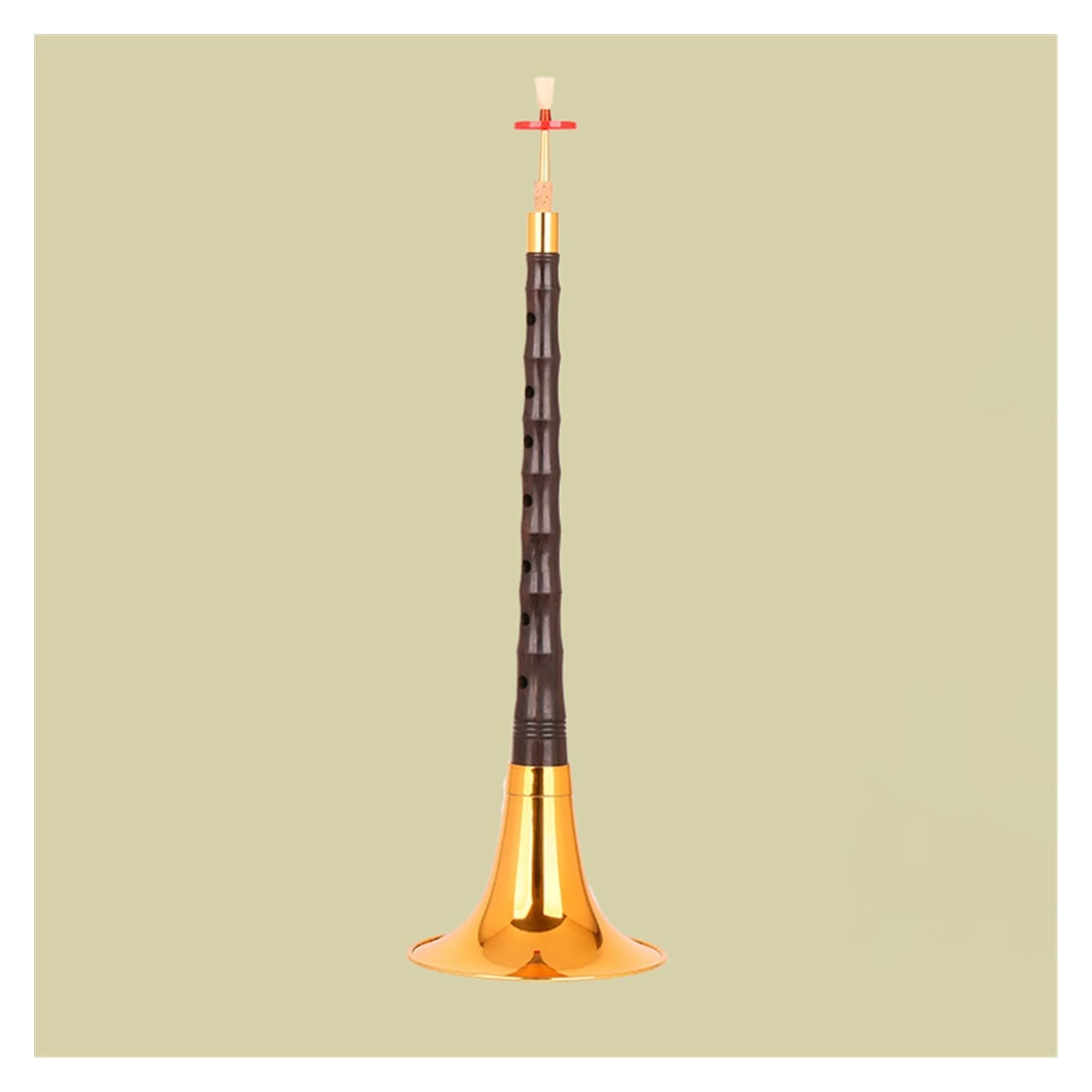 Suona Instrument Ebony Pole Thickened Lacquer Gold Bowl Suona Set Adult Suona Chinese Folk Suona Horn (Color : A flat)