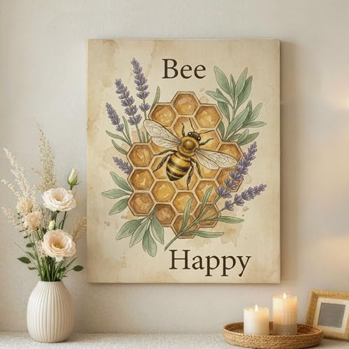 Toile murale nid d'abeille pour ensoleiller une décoration de chambre ou de cuisine
