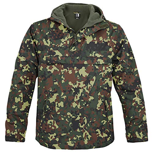 bw-online-shop Chaqueta cortavientos con capucha para hombre con forro polar camuflaje XXXL