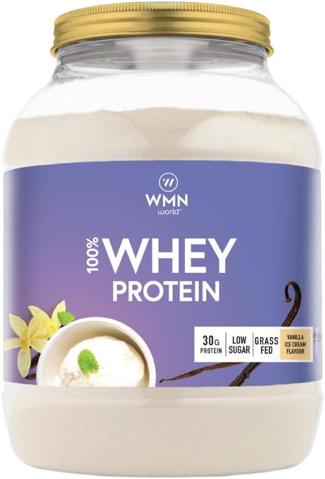 Whey Protein Powder - Premium Grass-fed Whey Protein | Muscle Building & Recovery 1Kg | Natural Vanilla Ice Cream