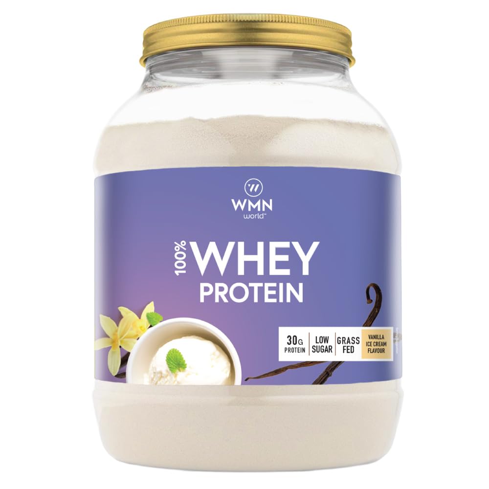 Whey Protein Powder - Premium Grass-fed Whey Protein | Muscle Building & Recovery 1Kg | Natural Vanilla Ice Cream
