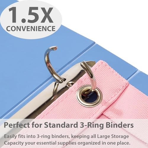 Image of SPACEMATE 2 Pack Pencil Pouch for 3 Ring Binder, Clear 3-Hole Zipper Case