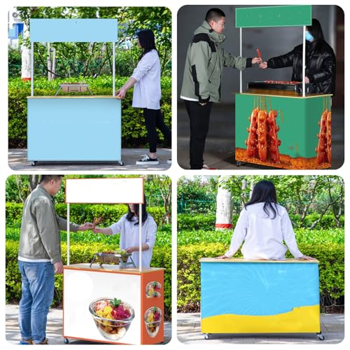 Table pliante de marché d'extérieur avec compartiments de rangement et panneau - 8