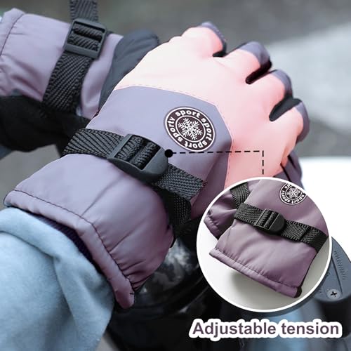 BSITSSS 2 Piezas Guantes Termicos Mujer, Guantes Nieve Mujer Impermeables, Guant Esqui Frio Viento Táctil Gloves para Esquiar Snowboard Patinaje sobre Bicicleta - imagen 3