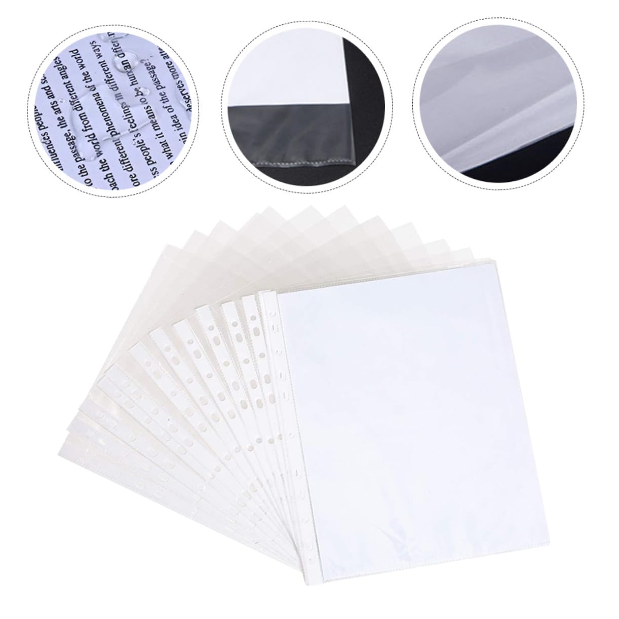 200 Stück Teiliges Klare Dokumenten Schutzhüllen mit Löchern Schnelllade Design Transparente Dicke Folien für Ordner und Mappen zum Sicheren Aufbewahren und Organisieren von