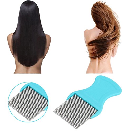 1 Pc Comb Hairbrush Hair Lice Brushes Terminator Fine Egg Dust Nit Free Removal Stainless Steel Combs Combo Pocket Long Round Handle Holder Elegant Popular Beard Brush Natural Women Travel Kit