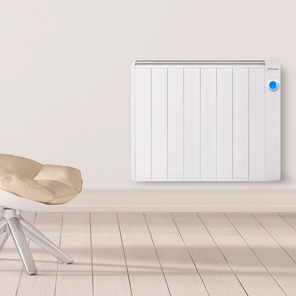 Orbegozo RRW 1500, Emisor térmico bajo consumo, 1500 W, 6 elementos reales, Aluminio, mando a distancia, WIFi, funcionamiento programable, control táctil, 3 modos control, color blanco
