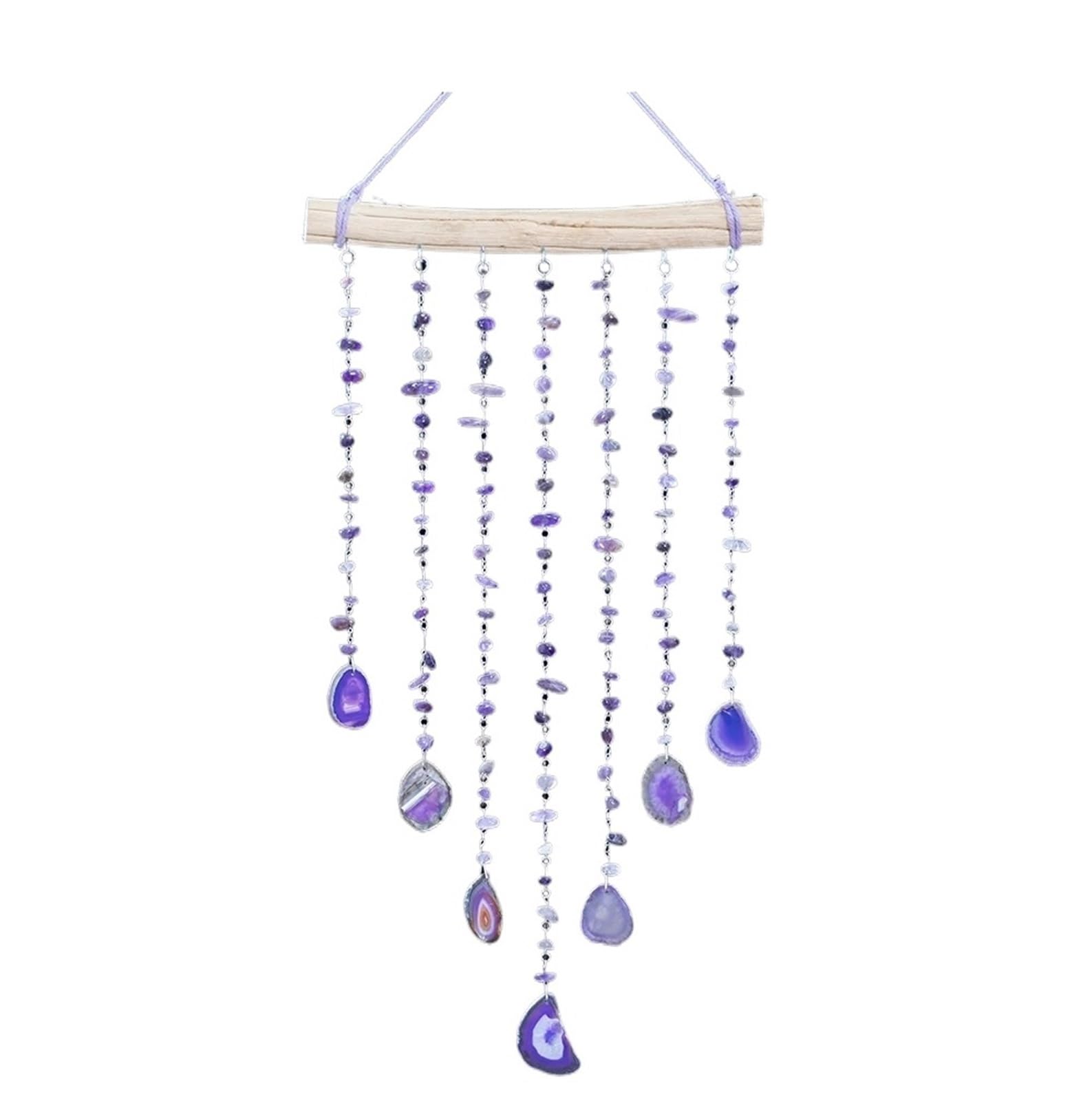 Ppqiru Style04 Wall Hanging Dream Catcher Agate Crystal Wooden Stick Home Decoration Room Wind Chime For Decoration(Style04)