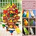 Bird Toys, Parrot Toys for Large Birds,Natural Corn cob and Loofah Slices Bird chew Toys for African Grey Parrots, Macaws, Cockatoos, Amazon Parrot and other Small and Medium-Sized Parrot (Colorful)
