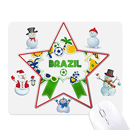 Tapis de souris de football Brésil bonhomme de neige sous-main