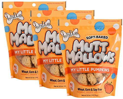 The Lazy Dog Cookie Co. Soft Baked Mutt Mallows, My Little Pumpkin - Safety Sealed 3 Pack