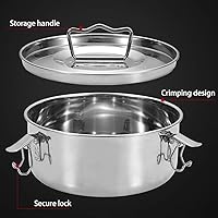 Vista 9 de Molde de flan con tapa, juego de olla a presión de acero inoxidable con mango de fácil elevación, olla a presión eficaz, Flanera Flan Maker