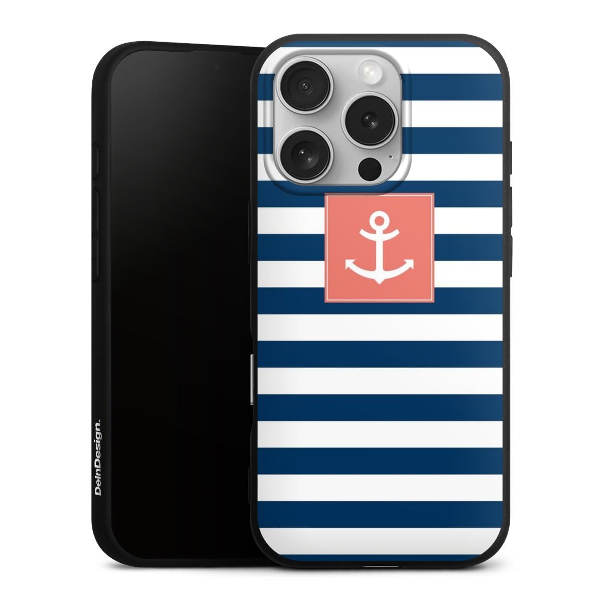 Coque iPhone 16 Pro en silicone maritime DeinDesign