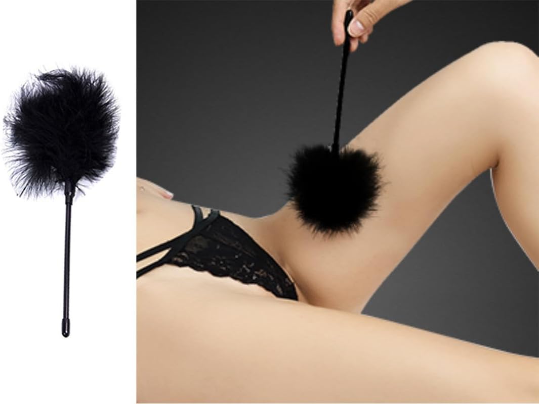 Sex Bondaged Bed Tie Downs Kit，Black Soft Bedroom Tool Feather Stick Accessory, Lightweight,is The Ideal Gift for Couples - D10