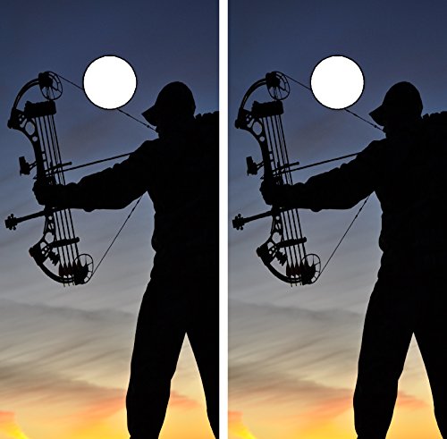 C228 Bow Hunting Deer Cornhole WRAP Wraps Laminated Board Boards Decal Set Decals Vinyl Sticker Stickers Bean Bag Game Vinyl Graphic Tint Image