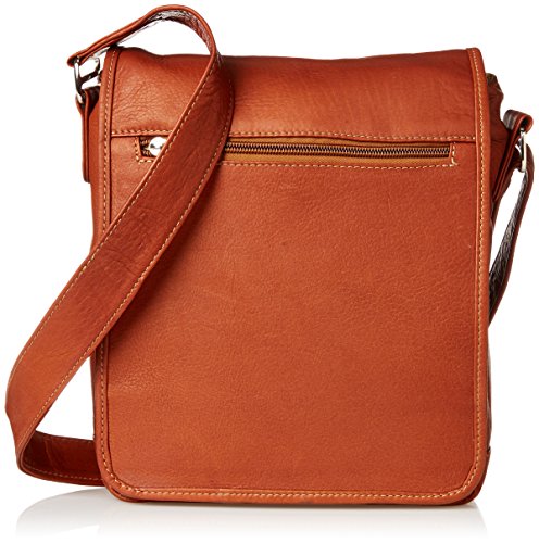 Piel Leather Ipad Tablet Shoulder Bag, Saddle, One Size #TOP8