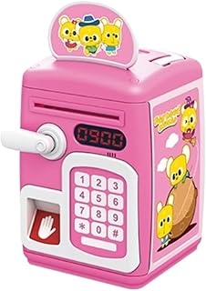 Money Box,Piggy Bank,Coin Box,for Cash Saving Auto Roll in with Password Keypad and Fingerprint Unlock Money Bank Coin Bank