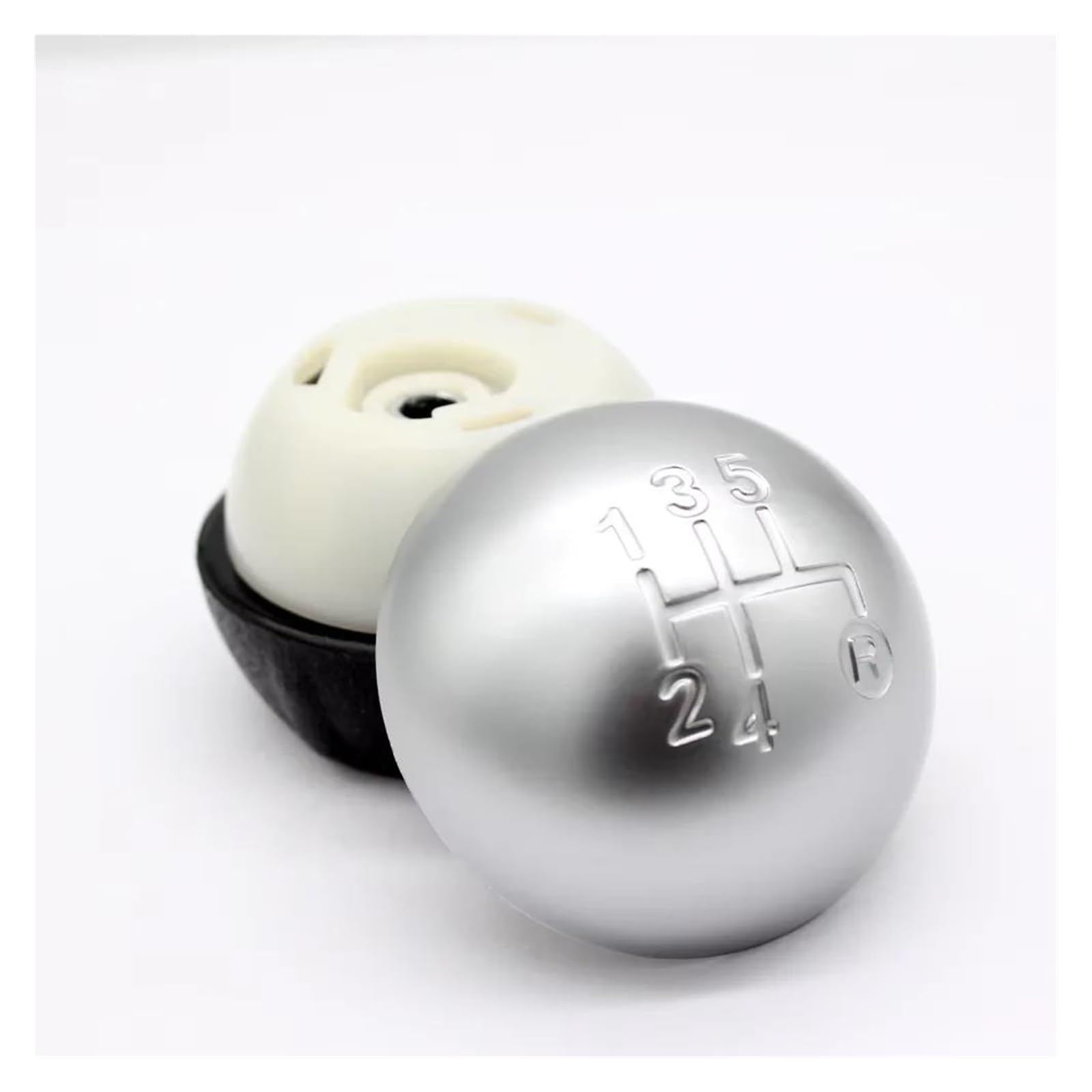 WLNWERDPKK Gear Shift Knob 1PCS for Fiat 500 500c 2012-2013 Black Silver 5/6 Speed Shift Knob Gear Knob Stick Knob(Silver 5 Speed)
