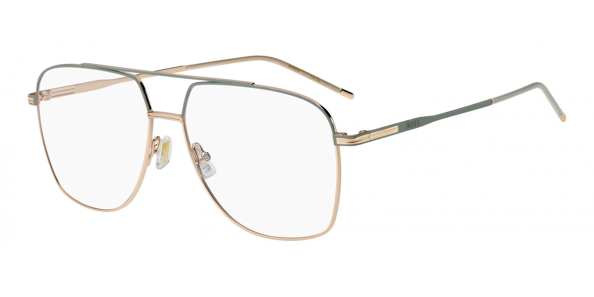 HUGO BOSS Okulary Vista BOSS 2022 Gold Green 57/14/134.8 damskie