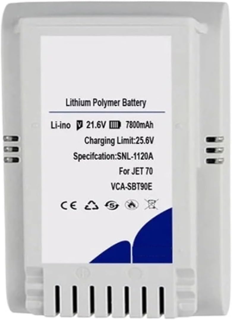 VCA-SBT90E 7800mAh Battery，Compatible for Samsung Cordless Stick Vacuum Cleaner Jet 70 Batteries