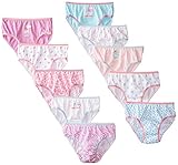 Danawear Little Girls' Solid and Print 10-Pack Girls Brief Panties