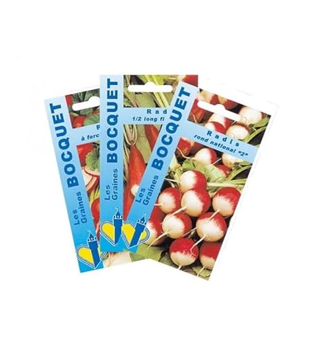 Sachet de graines de Lot de Radis aux Formes Variées (3 sachets de graines à semer) - 30 g - LES GRAINES BOCQUET