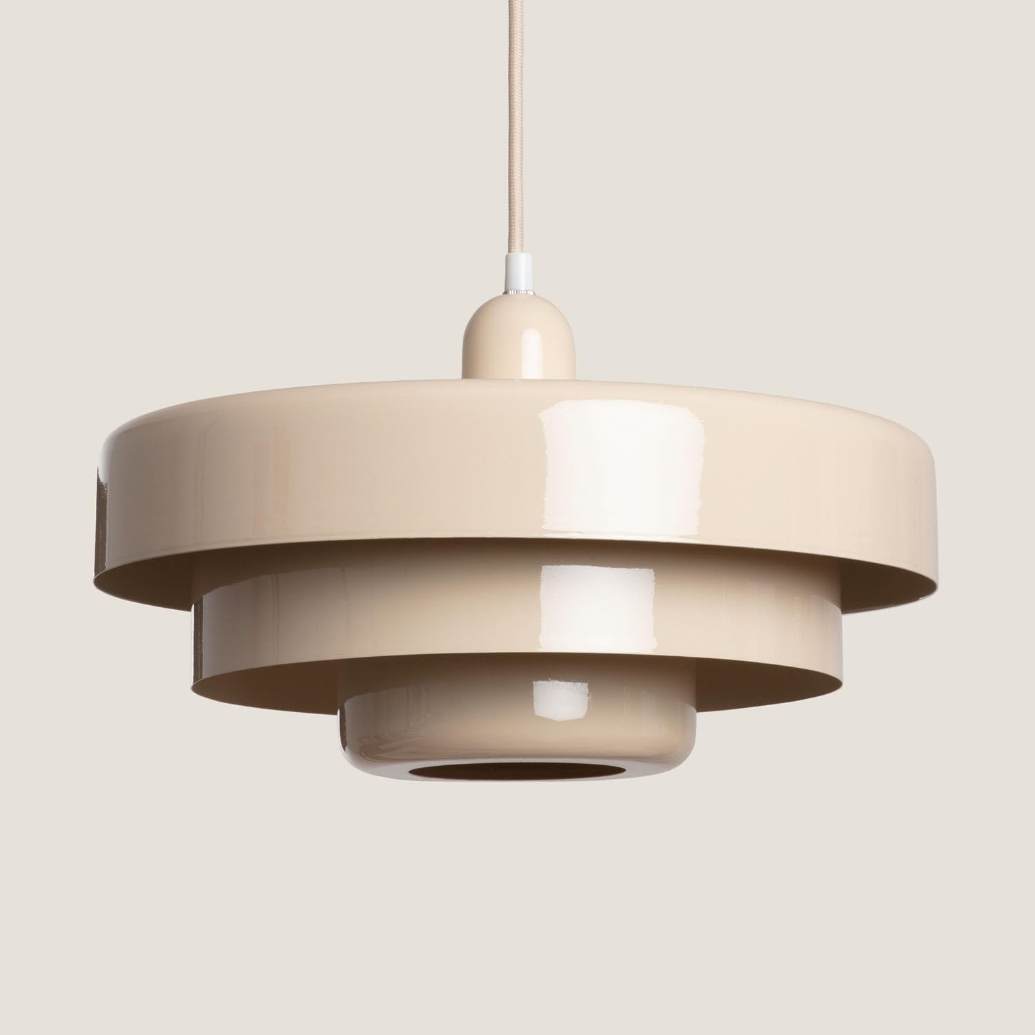 LEDKIA Lámpara Colgante Metal Noa Beige ø35 cm