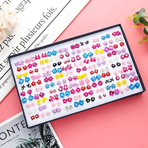 NEWITIN 100 pares de brincos fofos femininos hipoalergênicos de argila de polímero conjunto de brinc