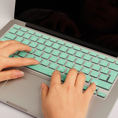 Xskn Spanish Silicone Keyboard Skin Cover For Macbook 13 15 17 Inch Eu/Uk European Keyboard Layout (Mint Green) #TOP6
