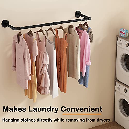 Ulspeed Clothes Rack, 38.4In Wall Mounted Industrial Pipe Clothing Rack, Garment Rack Space Saver Hanging Clothes Rack, Heavy Duty Detachable Wall Racks, Multi-Purpose Hanging Rack For Closet, 1 Pack #TOP3