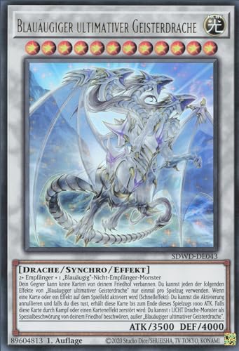 Blauäugiger ultimativer Geisterdrache (V.1) SDWD-DE043 Ultra Rare Deutsch Boosterfrisch Unlimitiert - Structure Deck: Blue-Eyes White Destiny - mit ReCollectibles-Versandschutz - für Yu-Gi-Oh!