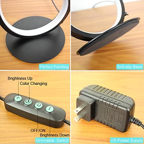 Besketie Spiral Led Table Lamps Set Of 2, 10W Modern Bedside Lamp, 3 Color Modes & Stepless Dimmable Desk Lamps Minimalist Desk Light Nightstand Lamp For Living Room, Bedroom, Office, Study - Black #TOP4