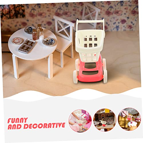 HEMOTON 3 Peças Enfeites De Carrinho De Compras Mini Carrinho De Casa Decoração Carrinho De Simulaçã