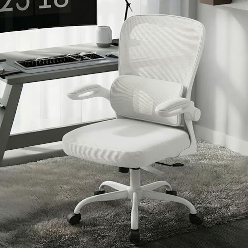 Image of AreShark Office Chair Ergonomic Desk Chairs with Adjustable Lumbar Support, High Back Breathable Mesh Chair with Wheels& Flip-up Armrests,Rolling Swivel Comfy Task Computer Chair for Home Work Gaming