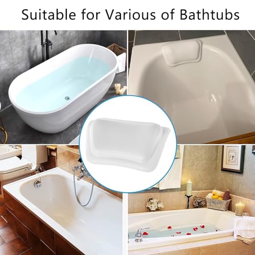 Koelaa Badekissen, Badewannenkissen Nacken mit Saugnäpfen - Wasserdicht & Ergonomisch für Maximale Entspannung - Anti-Rutsch Design, Schnell Trocknend - Ideal für Badewanne, Spa und Wellness - Weiß