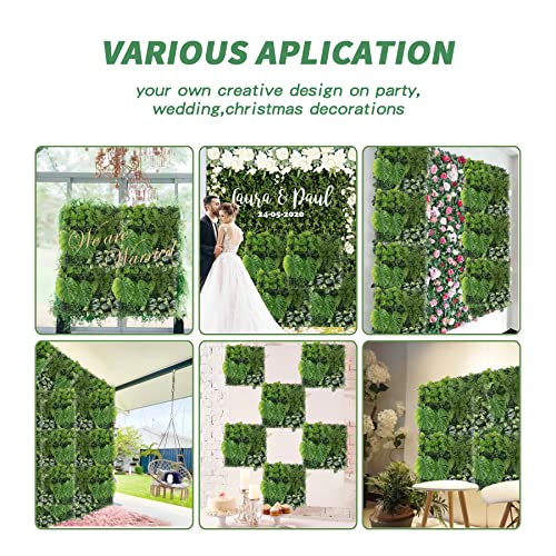 Sdeerit Artificial Monstera Leaf Topiary Hedges Panels,Grass Greenery Wall Backdrop Fence Plant,Faux Boxwood Privacy Hedge Screen For Outdoor Indoor Garden Backyard Decor, Pack Of 12Pcs 20"X20" #TOP5