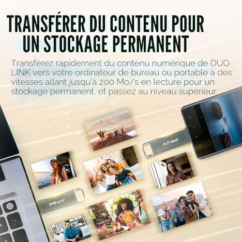 PNY Duo Link 64Go Clé USB USB-C 200MB/s