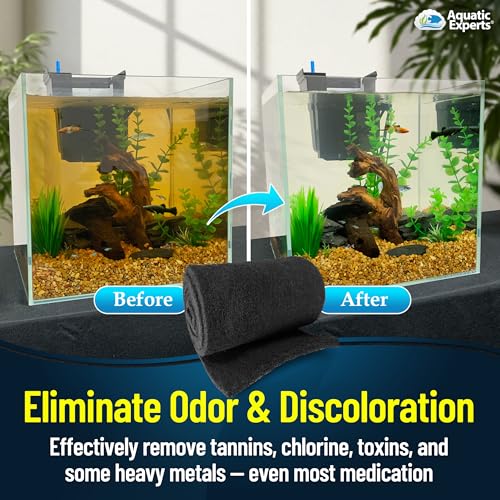 Aquarium Carbon Pad - Cut to Fit Carbon Infused Filter Pad Media for Crystal Clear Fish Tank and Ponds (10.5 Inch Width, 36 Inch Long) - Image 3