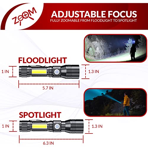 Rechargeable Flashlights Ufx1000 [2 Pack] 3-In-1 Uv Blacklight Flashlight, Cob - 7 Light Modes Waterproof Magnetic High Lumens Clip-On - Uv Light For Pet Urine Detection, Camping, Emergencies #TOP3